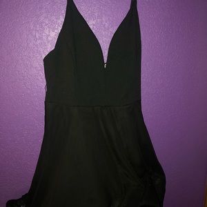 Black dress, romper with flowy bottom